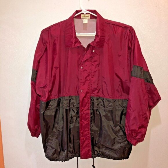 VTG Golfsmith Size XL Maroon Black Full Zip Lightweight Windbreaker Golf Jacket - Picture 3 of 10